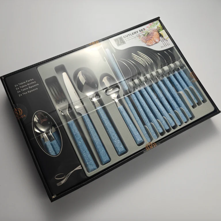 Custom Quality Flatware, Durable Wooden Grain Flatware Set in Bulk