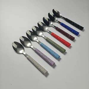 Faqueiro de qualidade personalizada, conjunto de talheres de grão de madeira durável a granel2