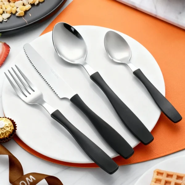 Custom Stainless Flatware with Black Handles