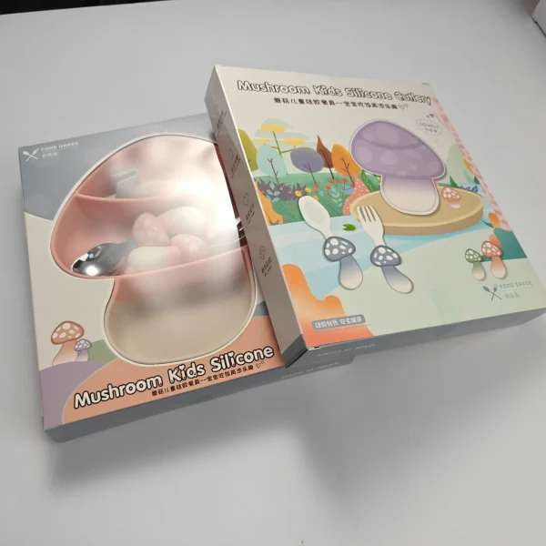 Großhandel Kinder Geschirr Sets Pilz Kinder Teller Set2