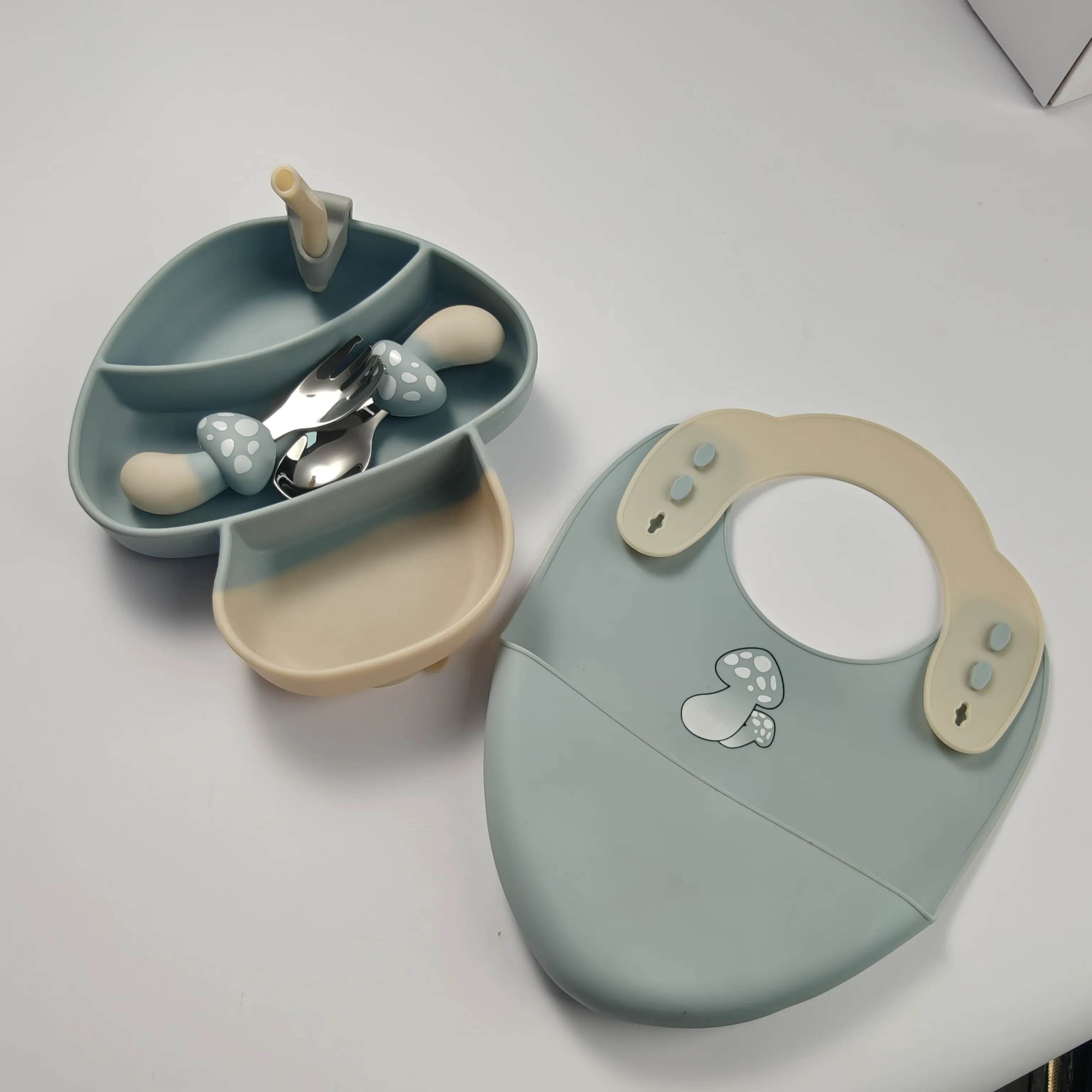 Großhandel Kinder Geschirr Sets Pilz Kinder Teller Set3