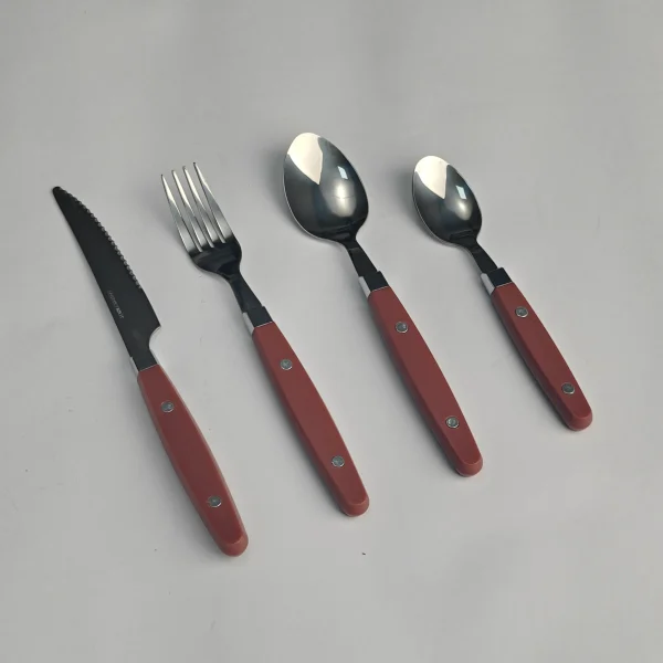 Großhandel Qualität Besteck, Holzmaserung Besteck Set Custom4