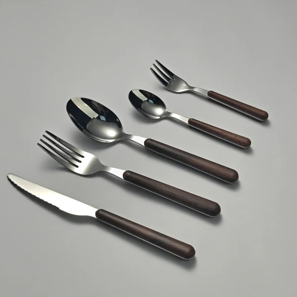 Wholesale Wood Grain Flatware Custom Cutlery Set1