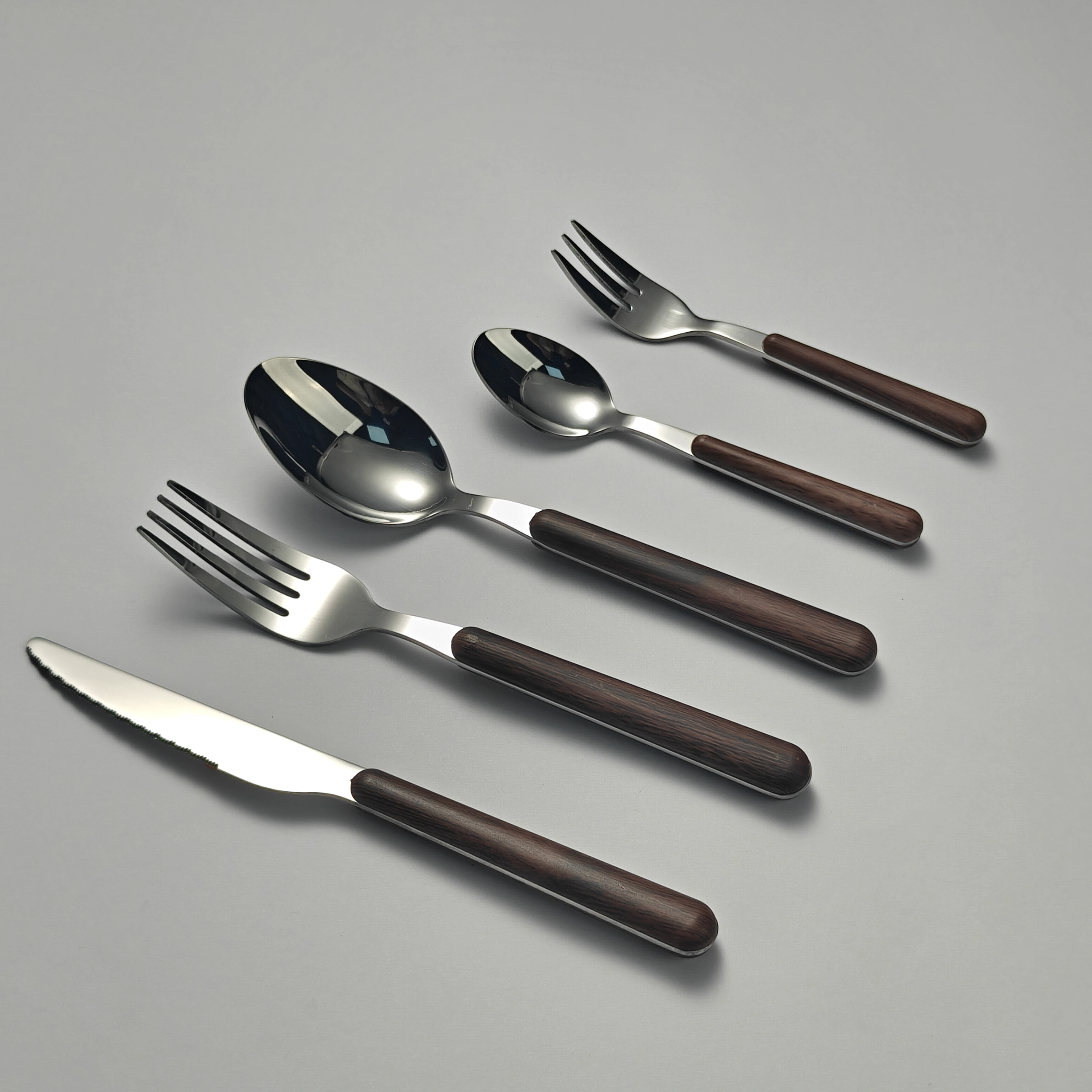 Wholesale Wood Grain Flatware Custom Cutlery Set1