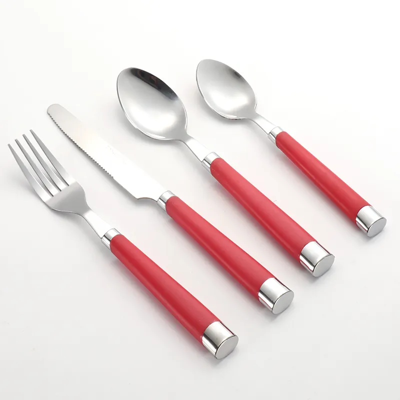 Wholesale Plastic Handle Flatware Set in Bulk3