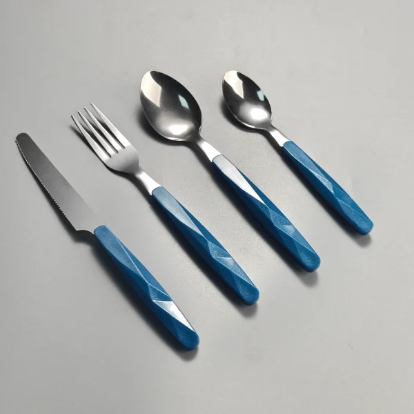 Conjunto de talheres de aço inoxidável com cabo de plástico por grosso1