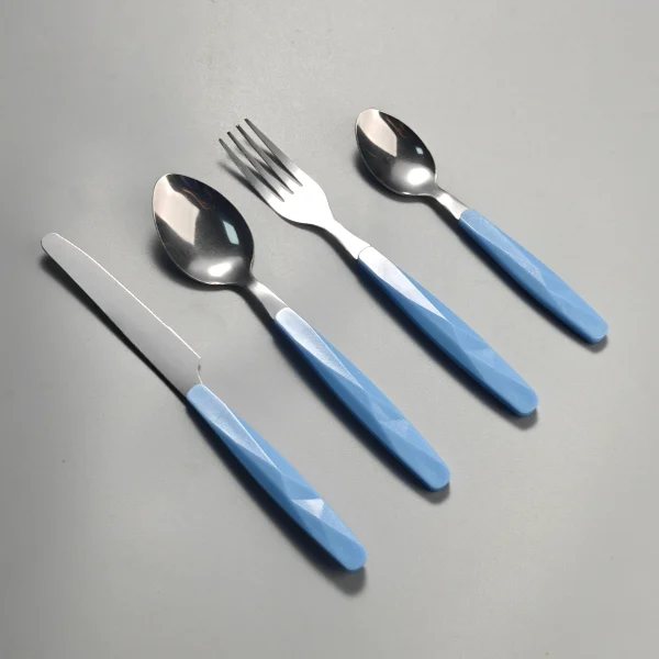 Conjunto de talheres de aço inoxidável com cabo de plástico por grosso4