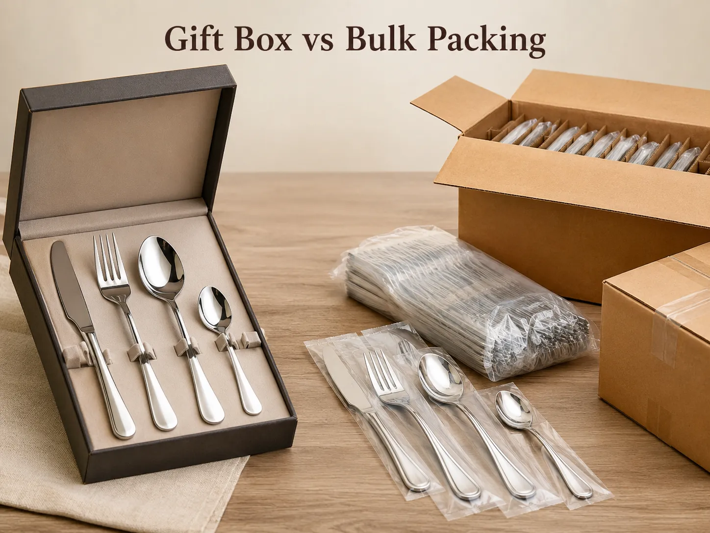 Gift Box vs Bulk Packing for Stainless Steel Flatware